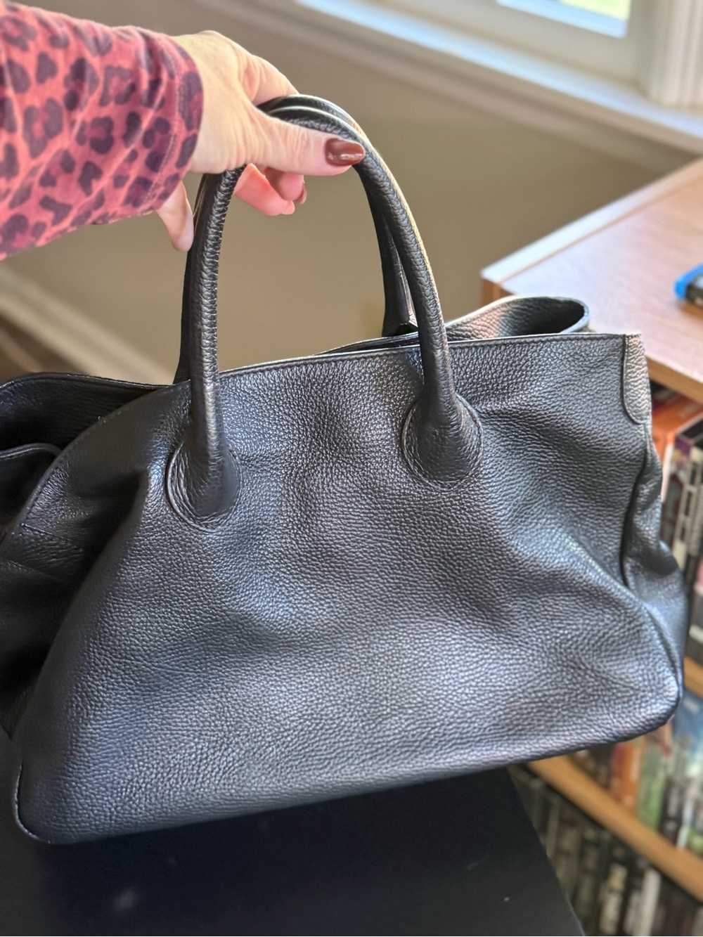 Mark & Graham Black Pebbled Leather Tote